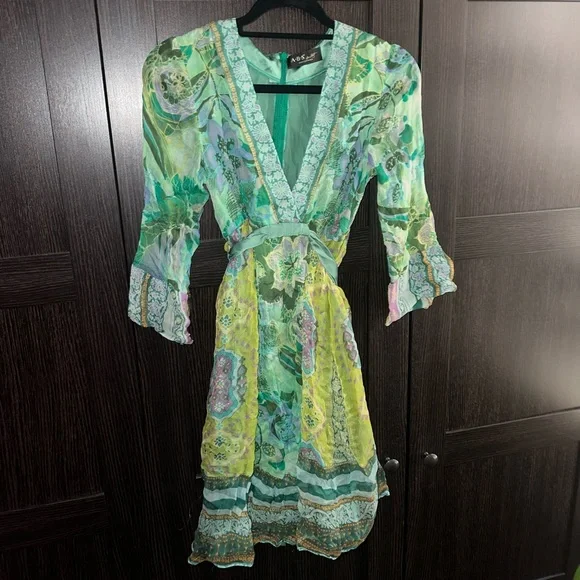 abs evening by allen schwartz green dress ABS by Allen Schwartz - Purple, Green & Gold | Current Boutique - DMV - Bethesda, Clarendon, DC, Old Town